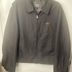 Greg Norman Shark Logo Jacket Mens M Black Golf Windbreaker Lightweight